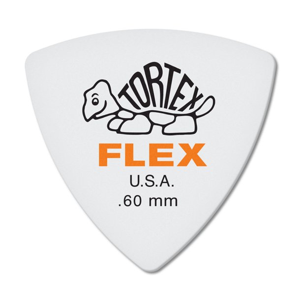 Púas para guitarra Jim Dunlop Tortex Flex Triangle, 60 mm, naranja, paquete de 6