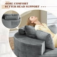 thumbnail image 5 of Muumblus Oversized Round Lounge Chaise Chair Indoor,Boneless Cloud Couch with 3 Pillows, No Assembly Required, Modern Accent Chair for Living Room, Gray Chenille, 5 of 12