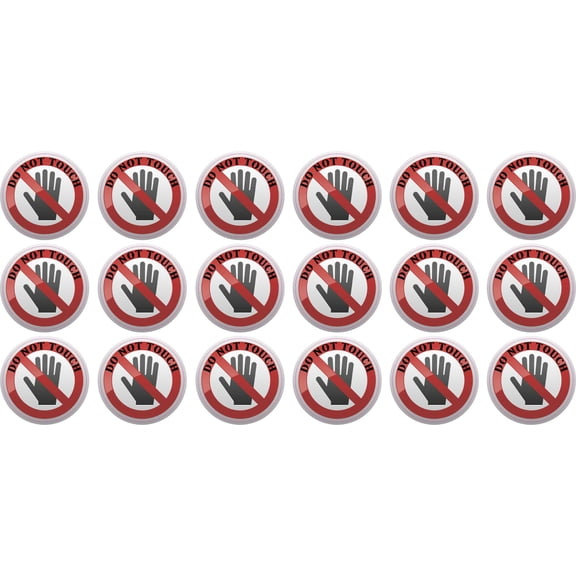 StickerTalk Do Not Touch Stickers, 1 Sheet of 18 Stickers, 1 Inch Diameter Each