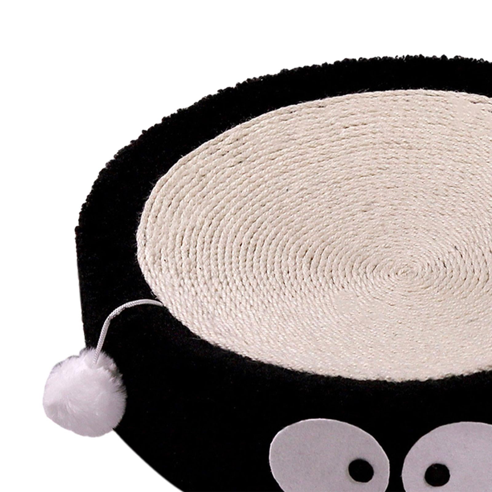 DOLITY Cat Scratch Pad Pet Gift Comfortable Durable High Dense Sisal Scratcer Board Black Circle