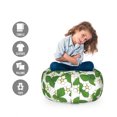 thumbnail image 2 of Floral Storage Toy Bag Chair, Strawberry Flower Branches of Leaves Gardening Petals Season Foliage Pattern, Stuffed Animal Organizer Washable Bag, Large Size, Cream and Green, by Ambesonne, 2 of 3