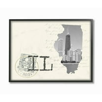 Stupell Illinois Black and White Photograph Framed Art, 11 x 14, Design By Artist Daphne Polselli - Multi-Color 11 x 14
