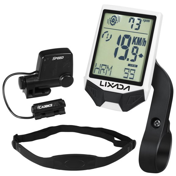 Lixada Cycling Wireless Computer with Sensor Multifunctional Rainproof Cycling Computer with Backlight LCD