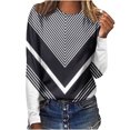 thumbnail image 1 of Pompotops Hauts Amples à Col Rond pour Femmes T-Shirts Imprimés Décontractés Blouse à Manches Longues en Solde, 1 of 5