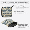 thumbnail image 3 of Yayeee Oven Mitts and Pot Holder Set of 2 Heat Resistant Kitchen Gloves Baking Hot Pad, Winter Village, 3 of 5