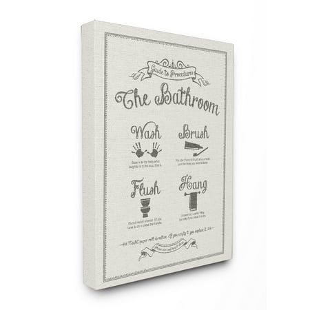 The Stupell Home Decor Collection Guide To Bathroom Procedures Linen Look Stretched Canvas Wall