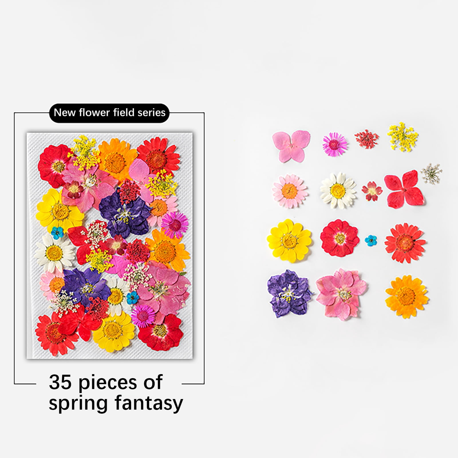 140Pcs Large Dried Pressed Flowers for Resin Molds, Real Dry Natural Flower Leaf for Crafts Scrapbooking, with Tweezers for Candle Making DIY Jewelry Crafts, Soap Making, Cake Decor, Glass Frame