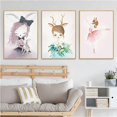 thumbnail image 1 of Wekity Cartoon Fairy Rabbit 2 Wall Art Canvas Print Poster, Simple Cute Watercolor Art Painting Decor for Home Living Room Bedroom Office and Children, 1 of 4