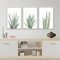 thumbnail image 4 of IDEA4WALL Framed Canvas Print Wall Art Set of 3 Green Succulent Plant Prints, Floral Botanical Art Paintings, Minimalist Modern Wall Art Decor Clam/Relax for Home Decor - White 16"x24"x3, 4 of 5