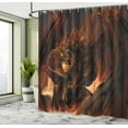 thumbnail image 5 of Ambesonne Brown Shower Curtain, Angry Molten Dragon Motif, 69"Wx75"L, Yellow and Brown, 5 of 5