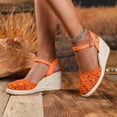 thumbnail image 2 of YLYL Women's Espadrilles Sandals Ankle Strap Buckle Closed Toe Platform Wedge Heel Summer Sandals, 2 of 9