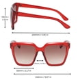 thumbnail image 6 of Women's Oversized Square Sunglasses - Red Frame / Gradiant Brown Lens, 6 of 7