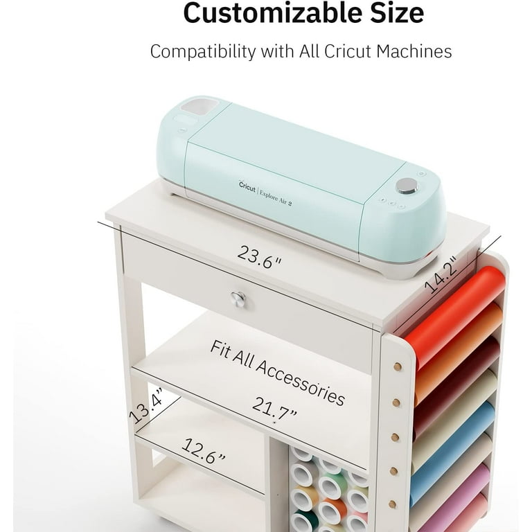 Crafit Craft Cart Table, Rolling Sewing Table with Storage