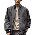 thumbnail image 2 of LOVZFMLL Vestes pour Hommes Mode Patchwork Cardigan à Boutons à Manches Longues à Capuche Veste Décontractée, 2 of 4