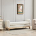 thumbnail image 4 of 66.34"W Elegant Upholstered Bench,Daybed, Ottoman with Wood Legs & 2 Bolster Pillows for End of Bed, Bedroom, Living Room, Entryway,Black Boucle, 4 of 10