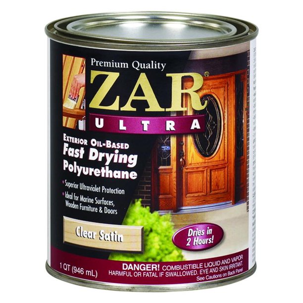 UGL 34112 Zar Clear Satin Ultra Exterior Oil Based Polyurethane Quart