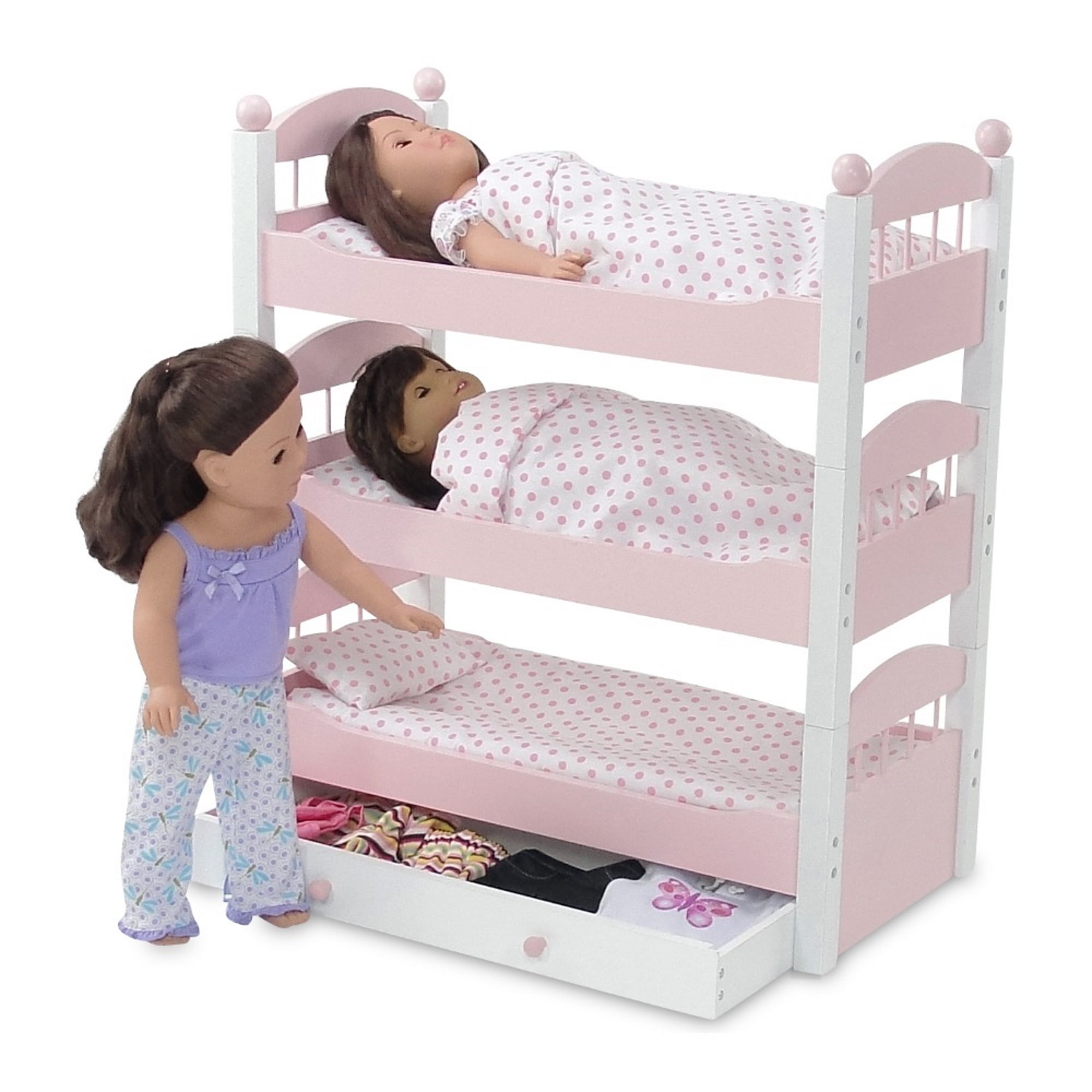 Doll Bed 18 Inch Bunk Storage Closet Clothes Ladder American Girl Pretend Play