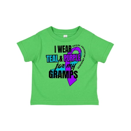 

Inktastic Suicide Prevention I Wear Teal and Purple for My Gramps Gift Toddler Boy or Toddler Girl T-Shirt