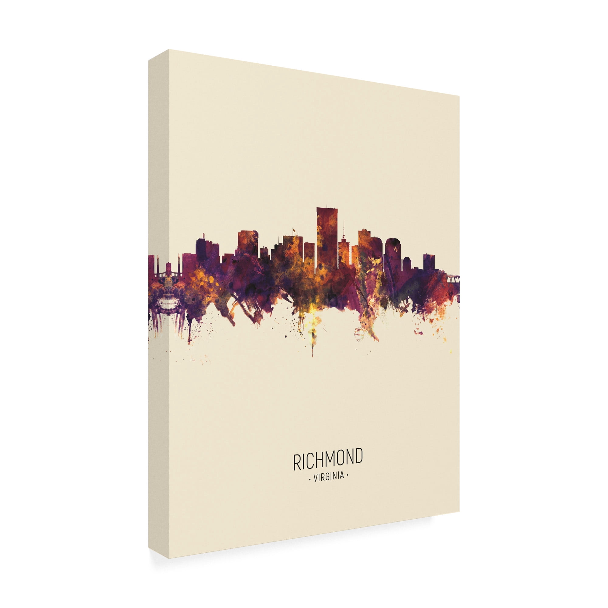 Trademark Fine Art 'Richmond Virginia Skyline Portrait III' Canvas Art by Michael Tompsett