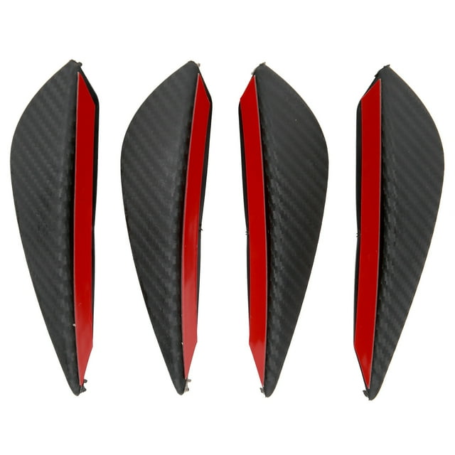 4pcs avant Pare-Chocs Air Couteau Spoiler Modification Universel Diffuseur PVC Pâte Type Fibre de Carbone Style