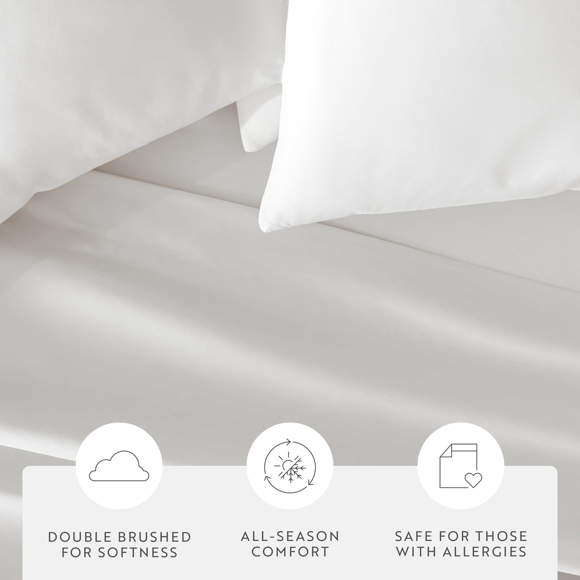 Noble Linens 2 Piece Pillow Case Set, White, Standard/Queen
