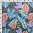 thumbnail image 4 of oneOone Cotton Cambric Dark Teal Blue Fabric Tropical Leaves Craft Projects Decor Fabric Printed By The Yard 56 Inch Wide, 4 of 4