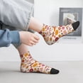 thumbnail image 2 of Rateoe Fall 70s Groovy Hippie Pattern Quarter Crew Socks,Toe Seamed Ankle Socks,Cotton Cushioned Breathable Athletic Crew Sports Socks, 2 of 7