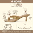 thumbnail image 3 of Cushionaire Marlin Low Kitten Heels for Women, Thong Style Dressy Heeled Womens Sandals with Adjustable Buckle Closure, 3 of 19