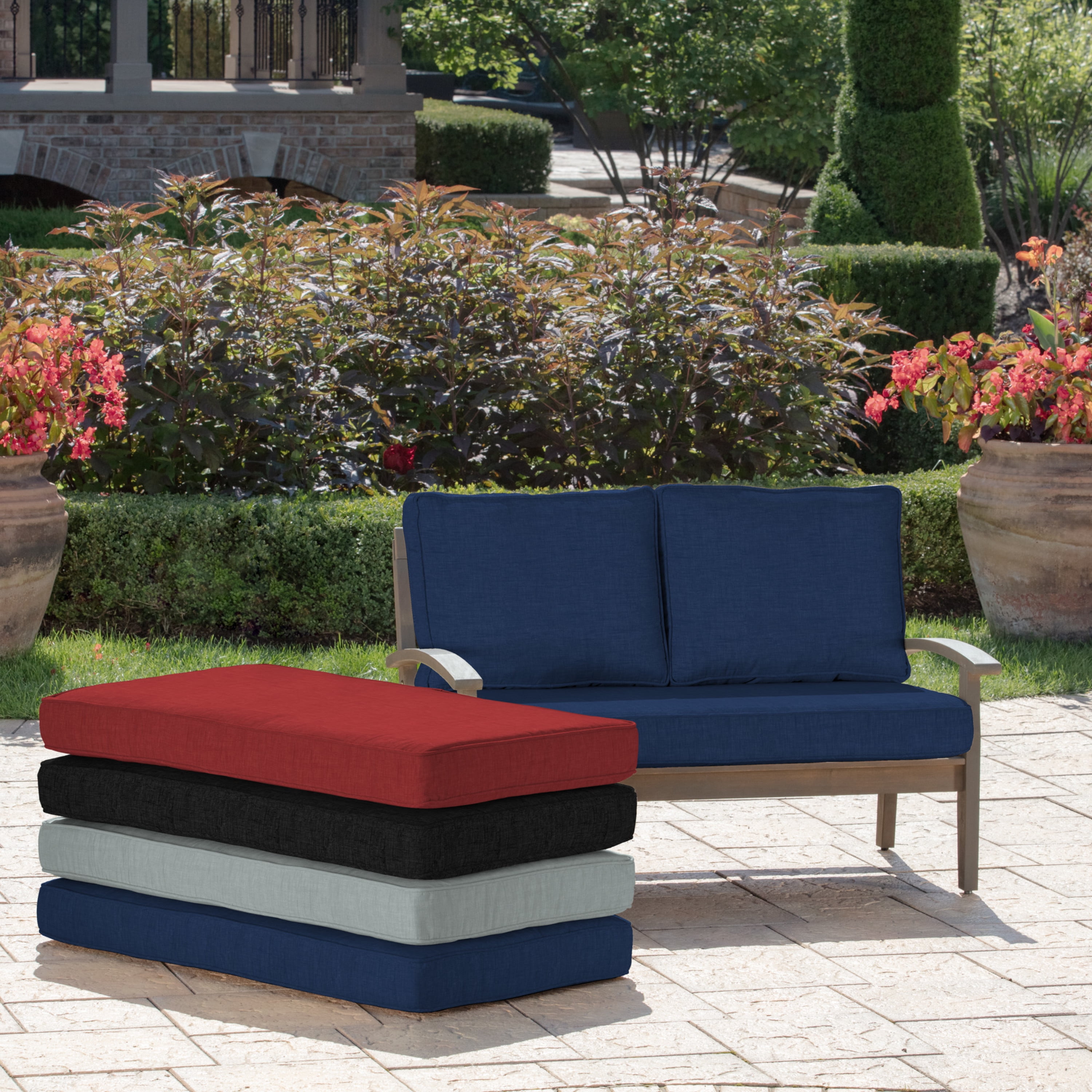 19 X 24 X 8 Profoam Outdoor Plush Deep Seat Back Cushion Leala Sapphire  Blue - Arden Selections : Target