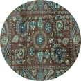 thumbnail image 1 of Ahgly Company Indoor Round Oriental Light Blue Traditional Area Rugs, 4' Round, 1 of 4