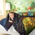 thumbnail image 4 of Homewish Bohemian Nature Tree 7 Pieces Full Size Bedding Sets,Colorful Boho Glass Full Size Bed in a Bag,Navy Yellow,Black Reversible, 4 of 8