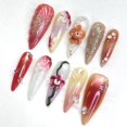 thumbnail image 2 of Ethereal Blossom, Custom Press On Nails, Almond Stiletto Square Nails, 3D Luxury Nail Art, Elegant Acrylic Nails, Spring Wedding Gift, Handmade Nail Set,Size M, 2 of 6