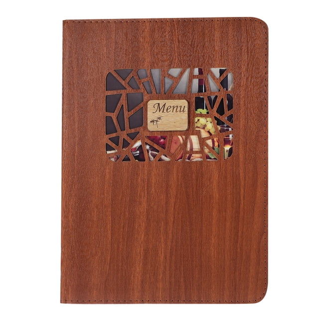 Housse de Menu en Cuir Support de Menu Double Vues Housse de Table pour Restaurants Dîners Cafés Bistros(8884)