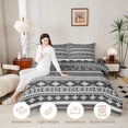 thumbnail image 3 of Erosebridal Geometric Aztec Twin Comforter Sets, Black Gray Bedding Set, Gray Reversible 2pcs, 1 Comforter and 1 Pillowcase, 3 of 6