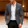 thumbnail image 6 of Fwqbns Men's Blazer Jacket Casual Long Sleeve Slim Fit One Button Sport Coats with Pocket for Work Business Daily Wear Gray, 6 of 6