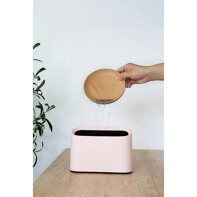 Desktop Plastic Mini Trash Trash Can & Makeup Holder, Countertop Bathroom Kitchen Car (pink)