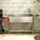 thumbnail image 2 of Fregadero de Utilidad de Acero Inoxidable, Lavabo Independiente con Toma de Agua Fría y Caliente y Grifo, Lavadero para Cocina, Lavandería, Restaurante, Garaje, 2 of 8