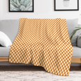 Orange and White Checkerboard Throw Blanket Luxury Brand for winter