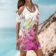 thumbnail image 1 of ICHUANYI Clearance Women‘s Summer Dresses Print Short Sleeve Off Shoulder Round Neck Dress(Hot Pink, XXL) ICHUANYI WER2023081007494, 1 of 5