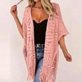 thumbnail image 2 of NordicNest Women's Open Front Knit Cover Up – Lightweight Beach Cover Ups for Women, Tassel Fringe Swimwear Sarong, 2 of 5