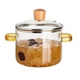 thumbnail image 4 of High Borosilicate Glass Simmer Pot Dust-proof Ergonomic with Handle Design for Use on Open Flames and Gas Stovetops - Yellow, 4 of 5
