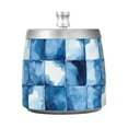 thumbnail image 7 of Yayeee Ashtray with Lid for Cigarette Smokeless Stainless Steel Home Ash Holder, Blue Pattern, 7 of 7