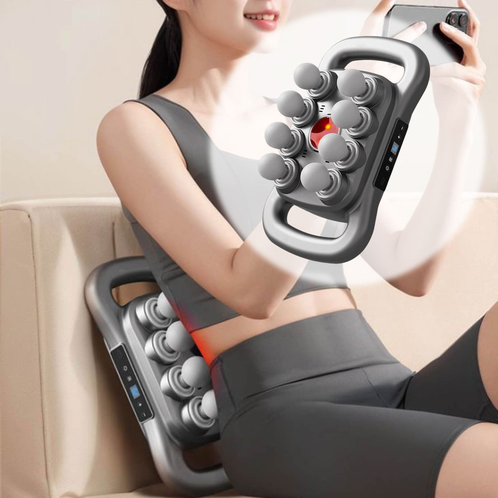 Dongong 8-Head Deep Tissue Massage Gun for Athletes - High Intensity Fascia Release Tool with Interchangeable Attachments, Rechargeable Percussion Therapy for Muscle Recovery