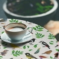 thumbnail image 3 of Ambesonne Nature Emoji Fitted Round Tablecloth, Birds Leaves Cartoon, 40"- 44" Diameter, Fern Green and Dark Cocoa, 3 of 5