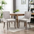thumbnail image 3 of Rhomtree Modern Rubber Wood Tufted Dining Side Chairs, Beige (Set of 4), 3 of 9