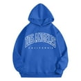thumbnail image 3 of Los Angeles Hoodies for Women Fall Winter Long Sleeve Graphic Hooded Sweatshirt Streetwear Pullover Tops, 3 of 6