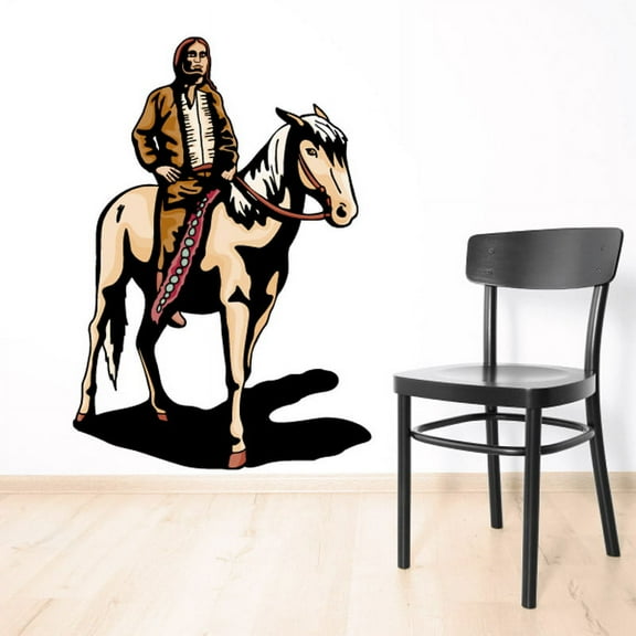 Native American on Horseback Sticker - 36 Inches