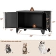 thumbnail image 3 of AUU Metal Cat Litter Box Enclosure, Modern Hidden Litter Box Furniture with Freestanding Pet Side Table, Black Decorative Cabinet Fits Standard Litter Boxes for Home, 3 of 28