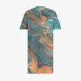 thumbnail image 5 of Pisexur Robes d'Été pour Femmes Mode Multicolore à Imprimé Floral Robe Soleil Décontractée Ample à Col en V à Manches Courtes Robes T-Shirt Fluides Surdimensionnées Robe Soleil avec Poches Grande Taille Robe Midi G-5TG, 5 of 5