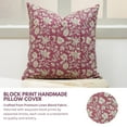 thumbnail image 3 of Fabdivine “Manikarnika” Pink Floral Block Print Cushion – Handmade Linen Blend Pillow for Farmhouse & Boho Décor, 3 of 6